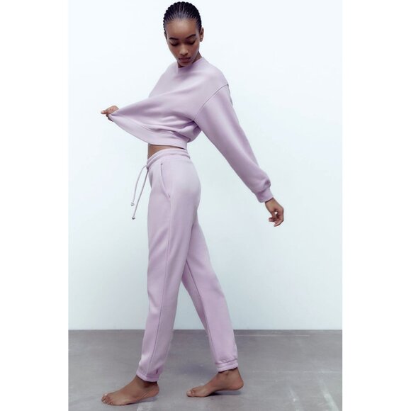 NWT Zara “light mauve” lavender trackpants, M - Picture 3 of 10